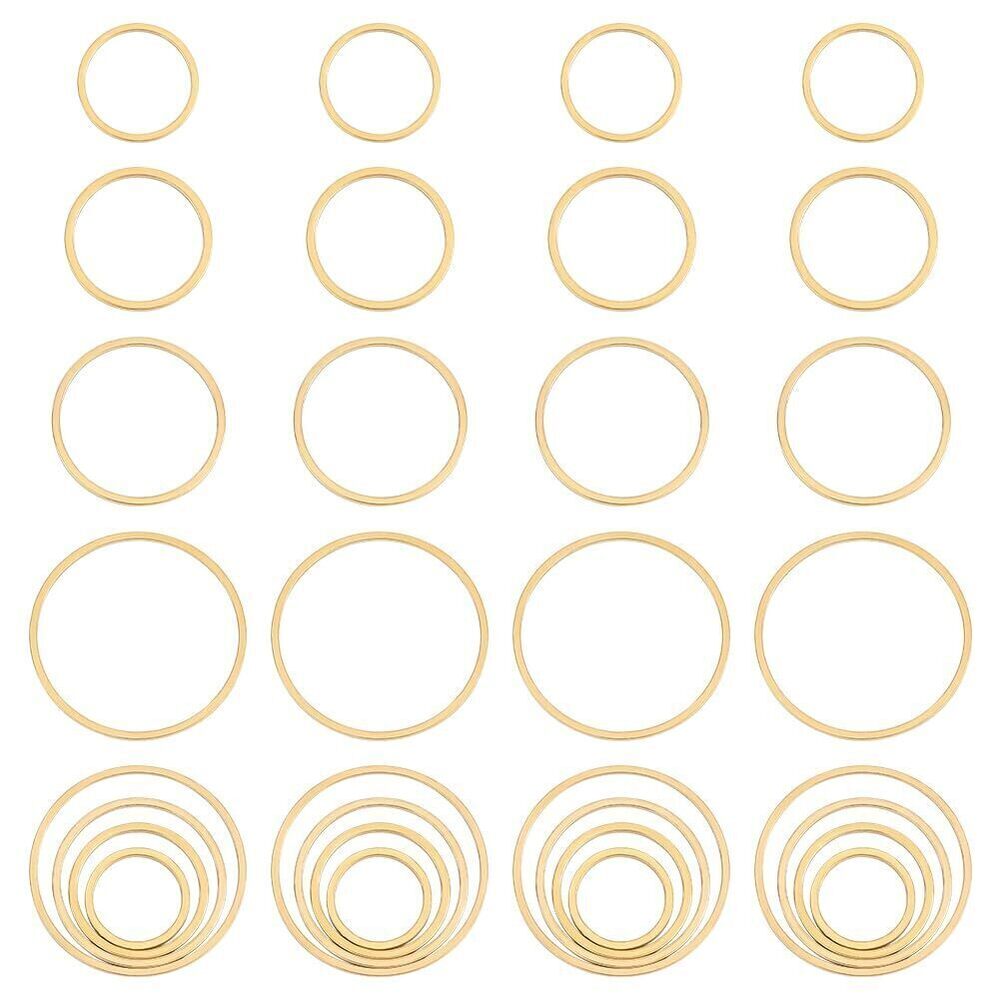 9995 32Pcs 4 Sizes Linking Rings Round Connector Charms Stainless Steel